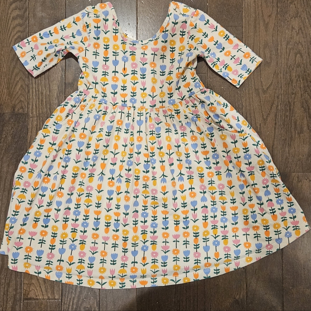 Hanna Andersson Floral Skater Dress 6-7